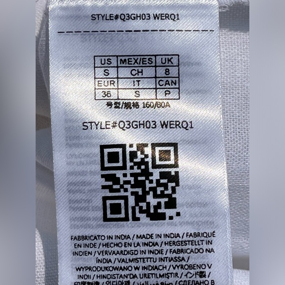 Guess White Linen Harper Tie Front Top Shirt Peasant Size Small Y2K NEW - Picture 9 of 10